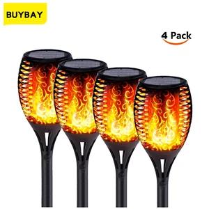 Фонарь на солнечной батарее с мерцающим пламенем, водонепроницаемый уличный факел пламя фонарь es для танцев, для сада, внутреннего дворика, забора, дорожек, IP65