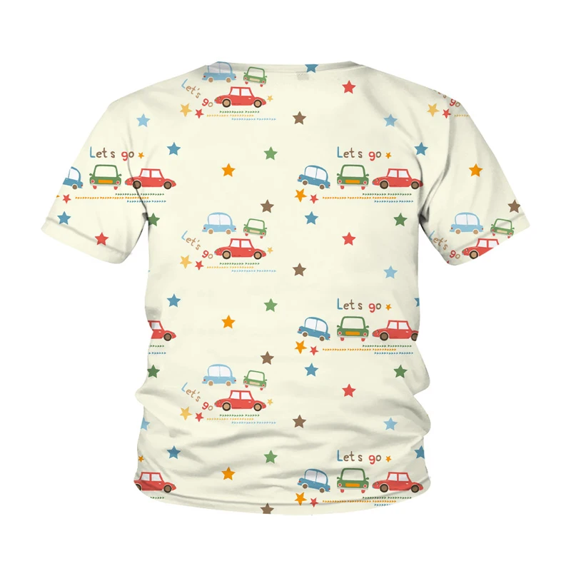 

2021 New Cartoon Cute Crane 3D Print T-Shirt Kids Tee Fashion Funny Short Sleeve Baby Tops Shirt Summer Boys T-Shirt 4-14 Year