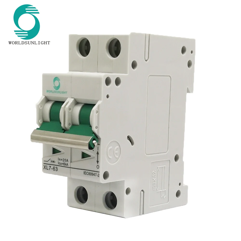 6 шт. в партии Φ 2P 550V 6A 10A 16A 20A 25A 32A 40A 50A 63A MCB Mini DC Автоматический выключатель