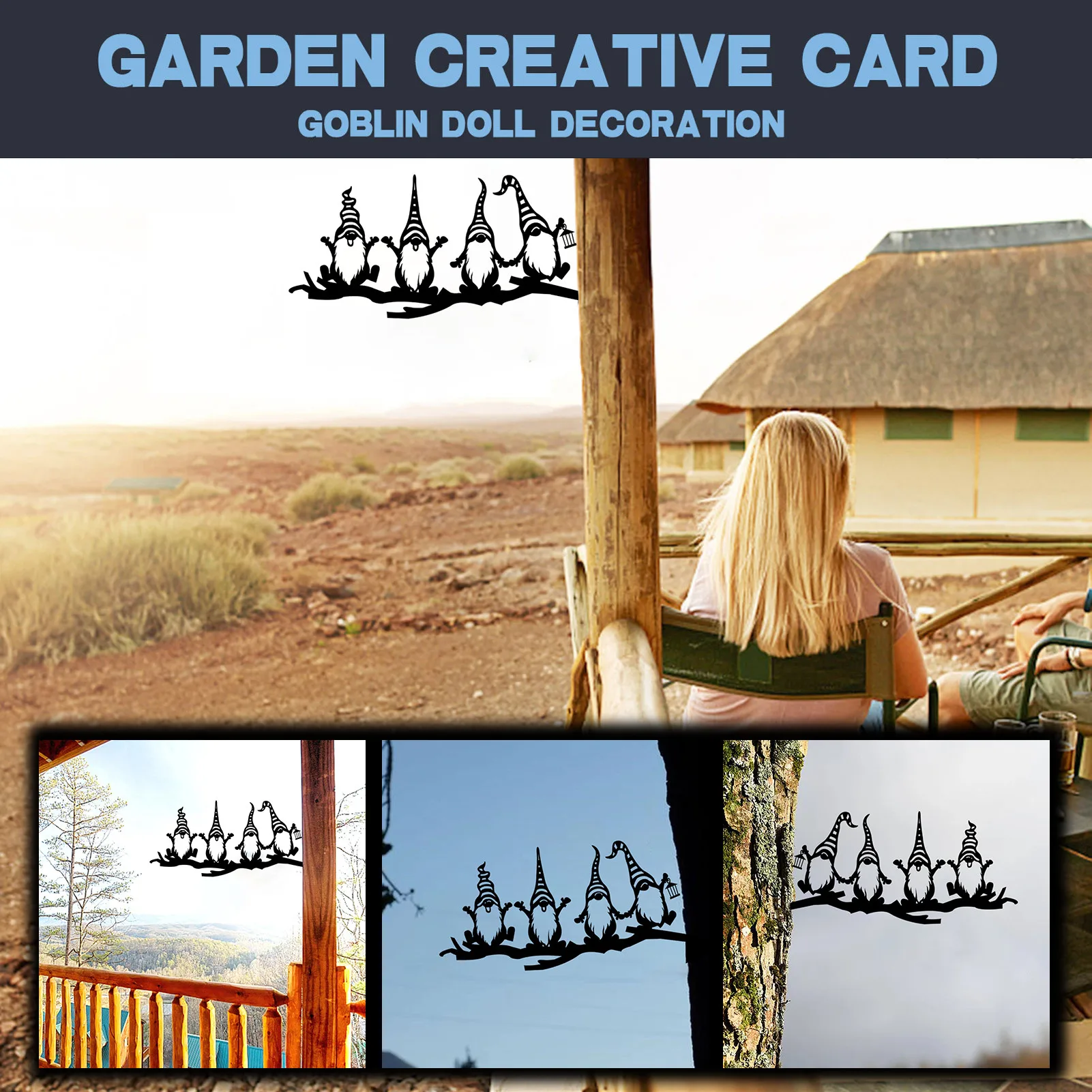 

Steel Branch Gnomes Decoration Metal Tree Art Metal Gnomes Garden Steel Silver Garden Gnome Decoration Metal