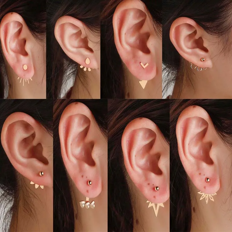 Женские двусторонние серьги-гвоздики Chandler из нержавеющей стали | Украшения и