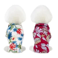 dog clothes tropical summer beach shirt dog short sleeve hawaii beach pet travel shirt floral dog cat pet supply
