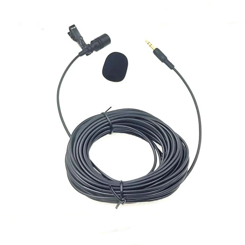 Stereo 10 м расширенный кабель петличный микрофон открытый живое вещание Микрофон Воротник Клип микрофон для усилителя мобильного телефона - Цвет: Stereo