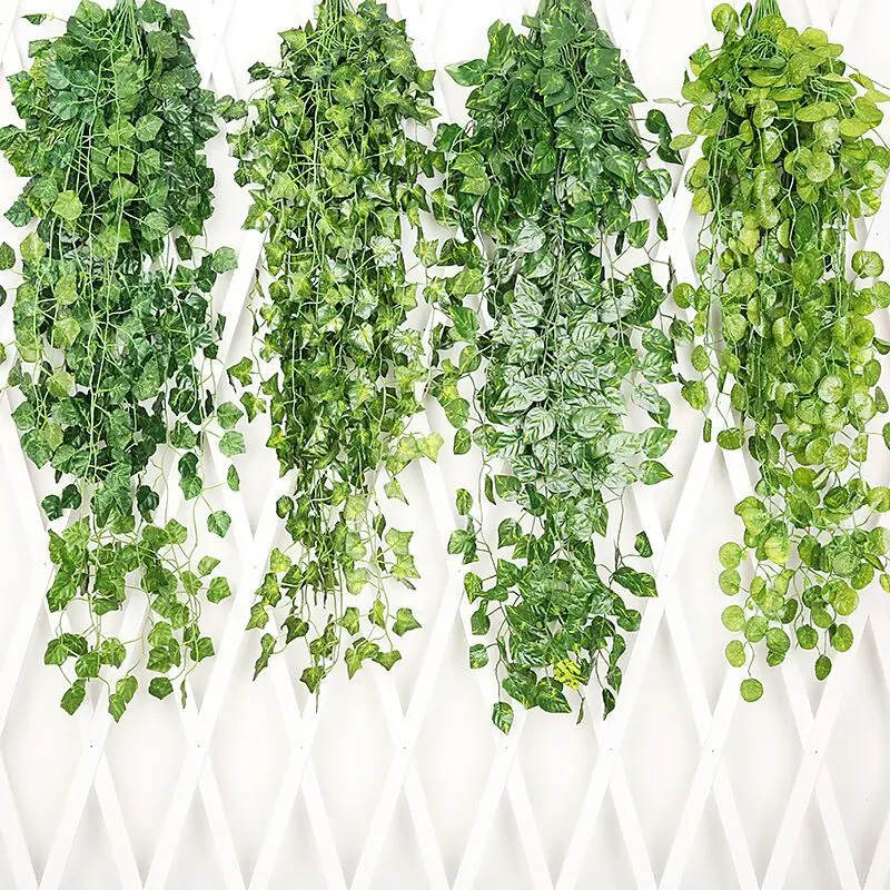 Искусственные зеленые листья лоза для свадьбы вечеринки семейного сада