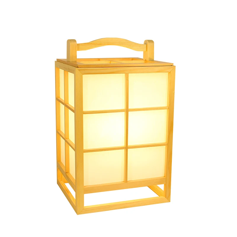 

Wood Color Japanese solid wood decorative table lamp wood art Chinese pine tatami bedside lamp hotel room lamp