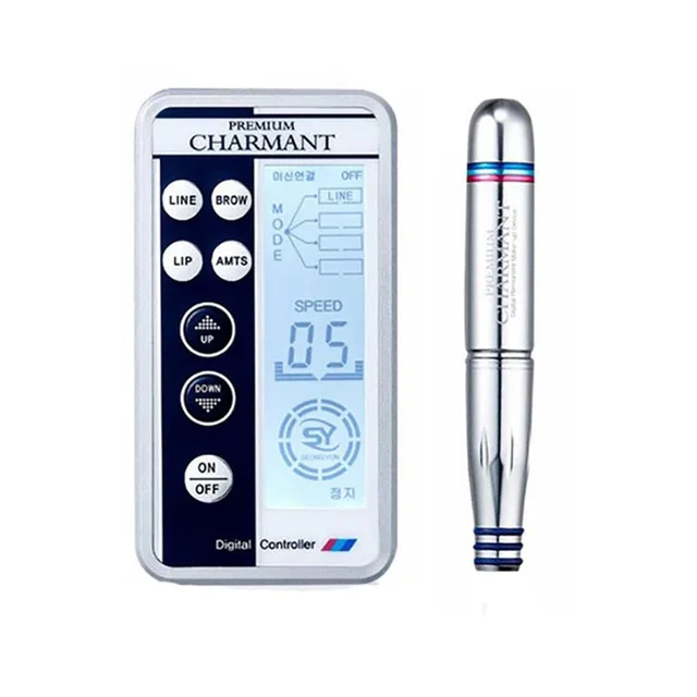 the blue machine Dermografo Charmant 2 с 50 шт. иглы Digita Professional Micro pigmenacao Charmant Agulhas mts ручка набор легко нажать - Цвет: the blue machine