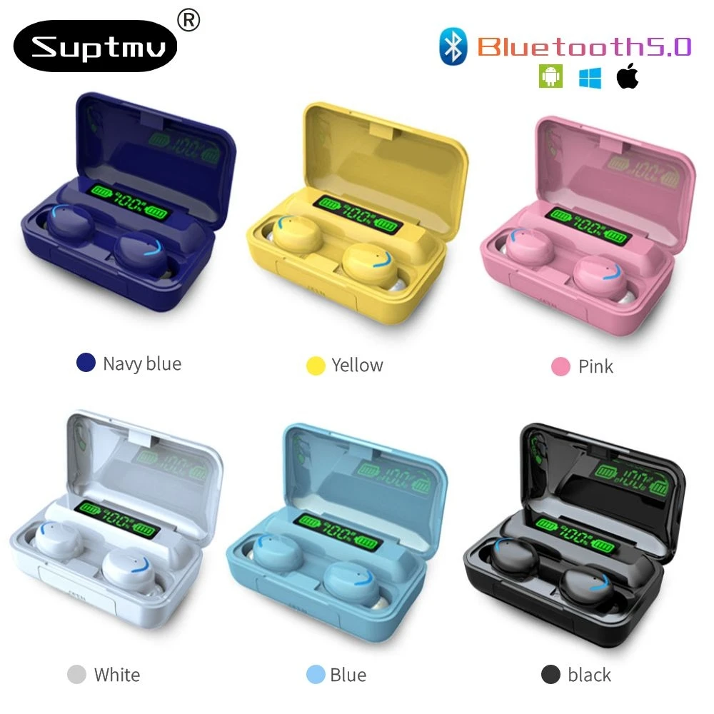 

TWS Bluetooth 5.0 Earphones Wireless Headphone 9DStereo Smart Digital Display Sports Waterproof Earbuds Headsets With Microphone