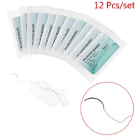 12 pcs polyester braided medical needle suture monofilament thread practice kit