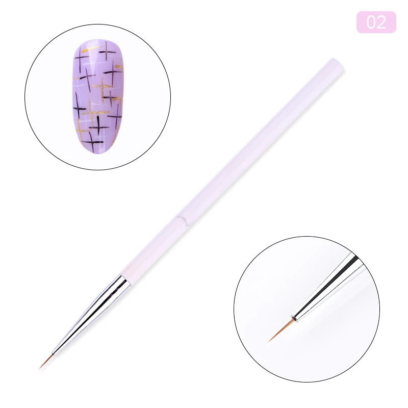 1 шт. УФ гель Лайнер кисти акриловые перья ногтей лайнер для рисования резьба
