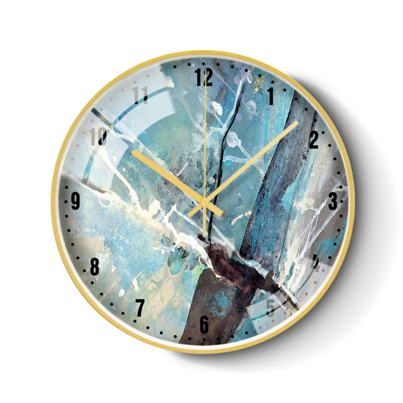 New 3D Wall Clock Abstract Marble Digital Modern Design Luxury 12/14inch Watch For Home Decor Silent Duvar Saati | Дом и сад