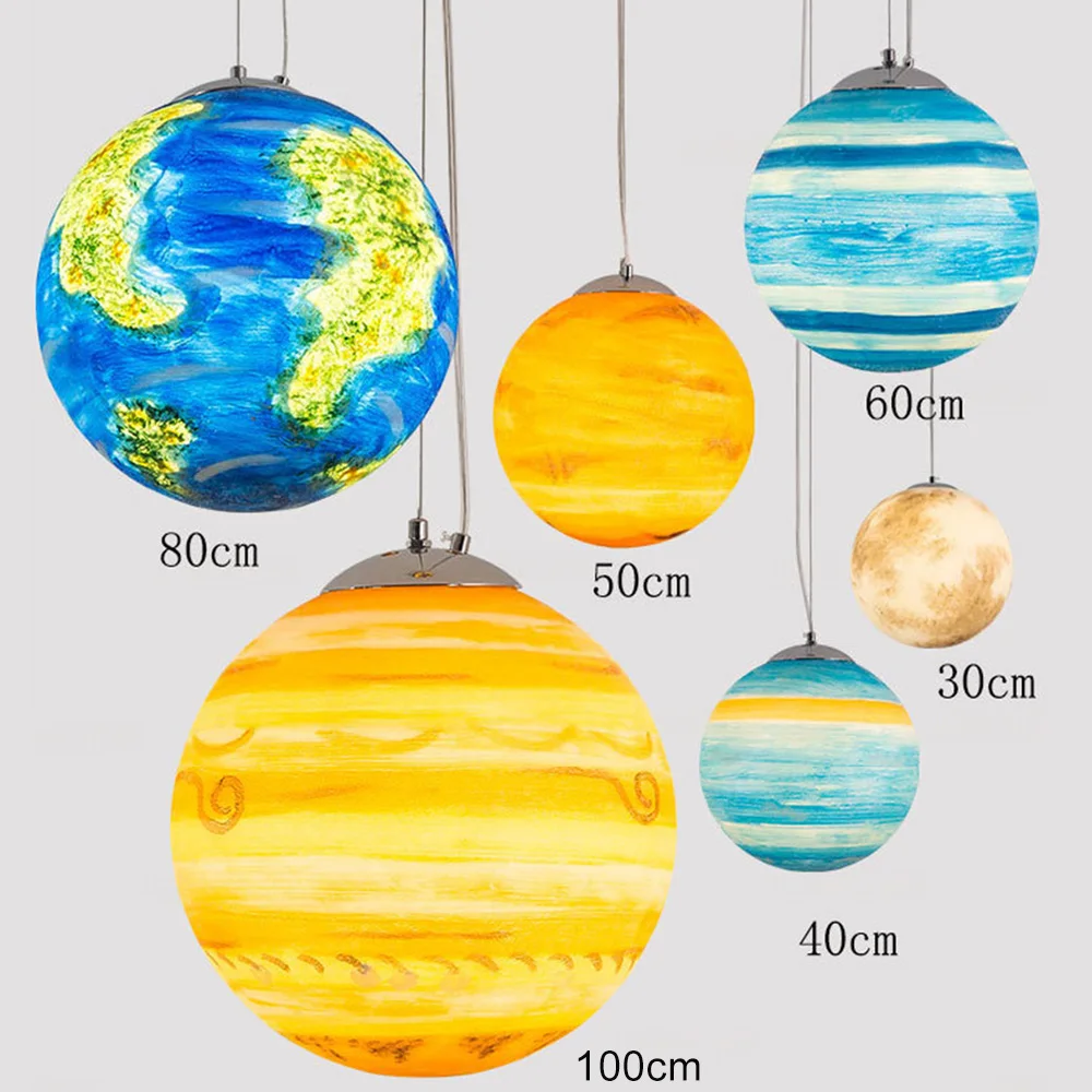 

moon lamps pendant light haning lamp Uranus Earth Venus Art Creative Planet lights for Hotel Dinning Living Room Kindergarten