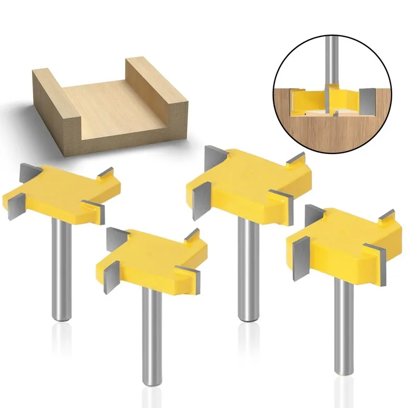 

1/4Pcs 6mm 1/4 inch Shank Flush trim bit Router Milling Straight Edge Slotting Milling Cutter Cutting Handle for Wood Woodwork