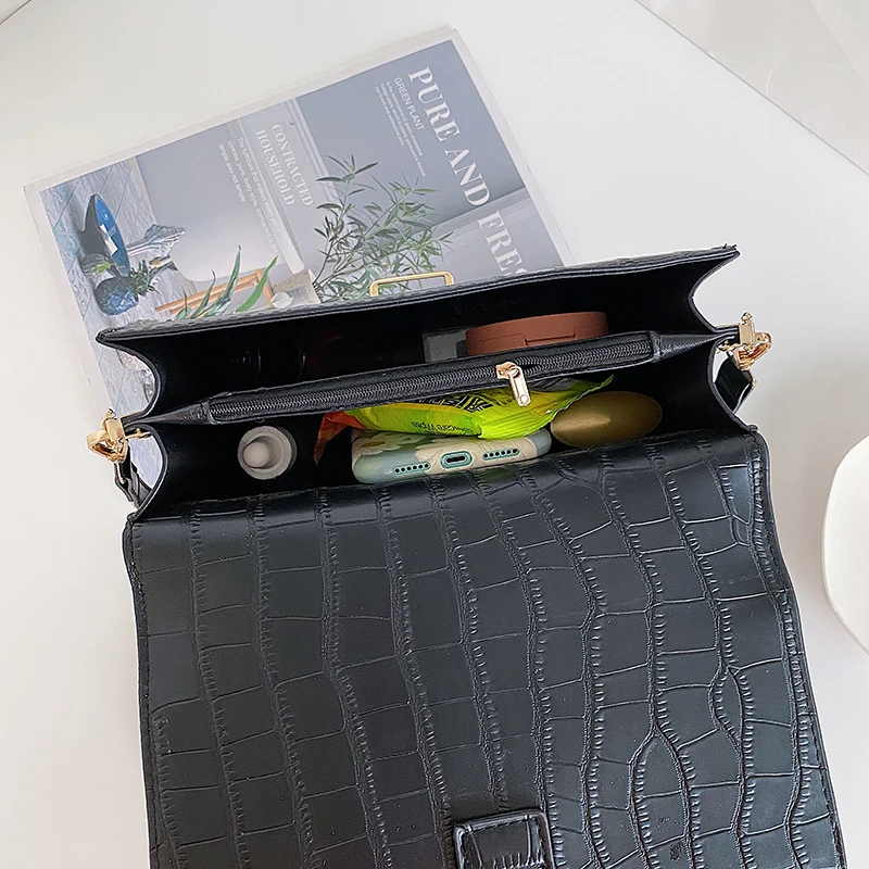 

Stone Pattern Shoulder Bag 2021 Winter New Female Bag Fashion Handbag Casual Messenger Bag Lady Bag Mobile Phone Bag