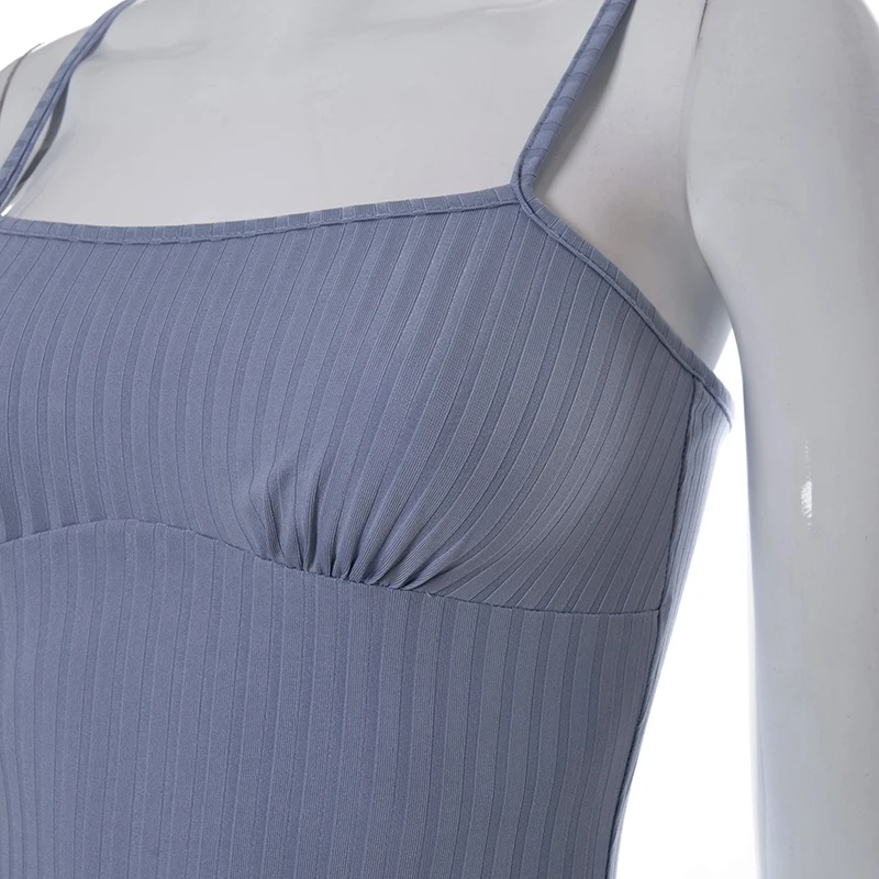 

Fashion Spring Summer Women Long Polyester Skinny Bodycon Solid Color Suspender Hip Lifting Elegant Party Pencil Dress R21DS159