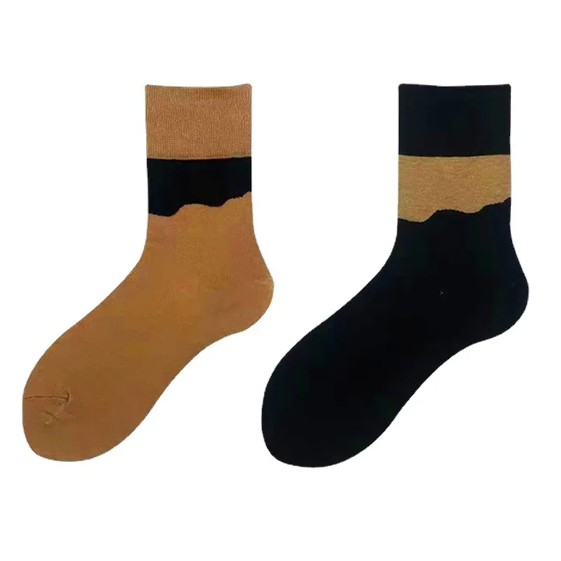 Уличные модные носки экипировки хлопковые верблюжьи цвета светильник лые волосы