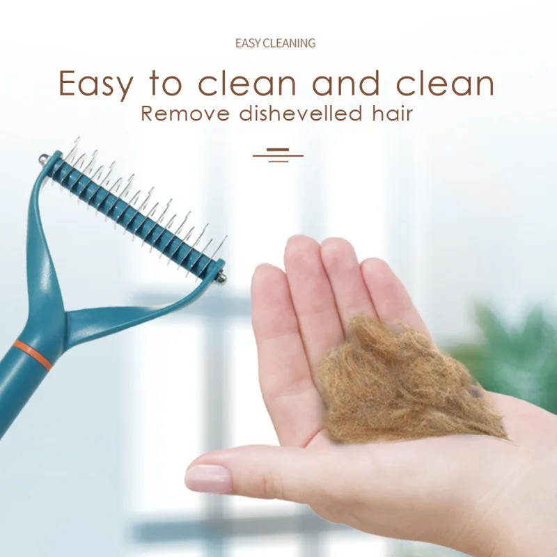 

Cat Dog Hair Removal Comb Grooming Shedding Tools Fur Trimming Dematting Deshedding Brush Double Sided Long Hair Curly Comb