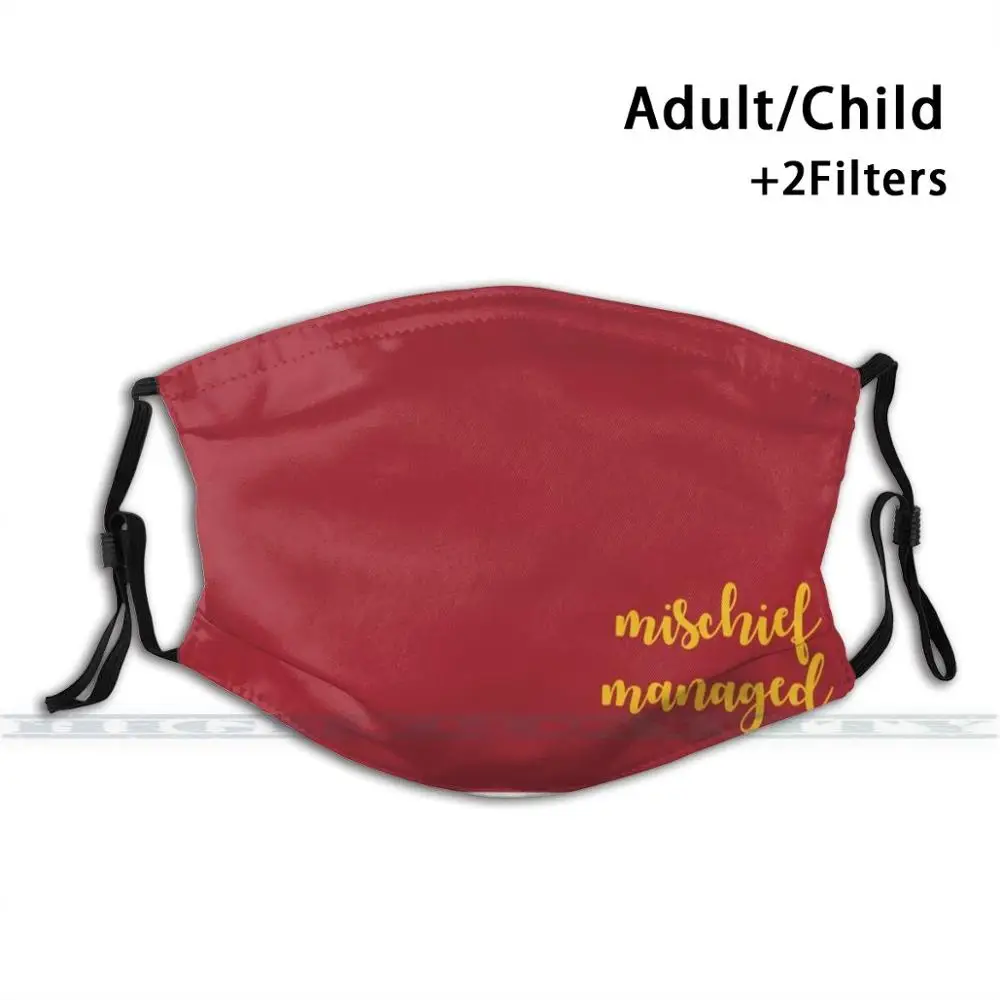 

Многоразовая маска для рта Mischief, с 3D-принтом, моющийся фильтр, Пылезащитная маска для лица, Quidditch Hogwarts Jk Rowling