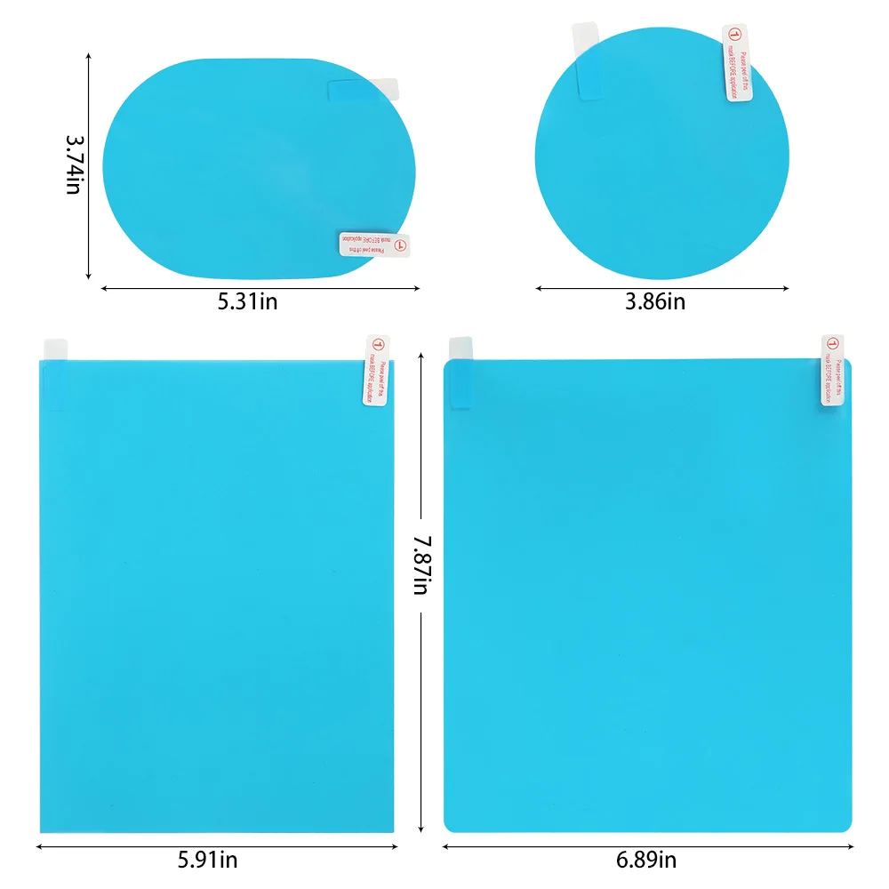 

8Pcs/set Waterproof Car Window Clear Rearview Mirror Protective Film Sticker Anti Fog Rainproof Protective Auto Accessories