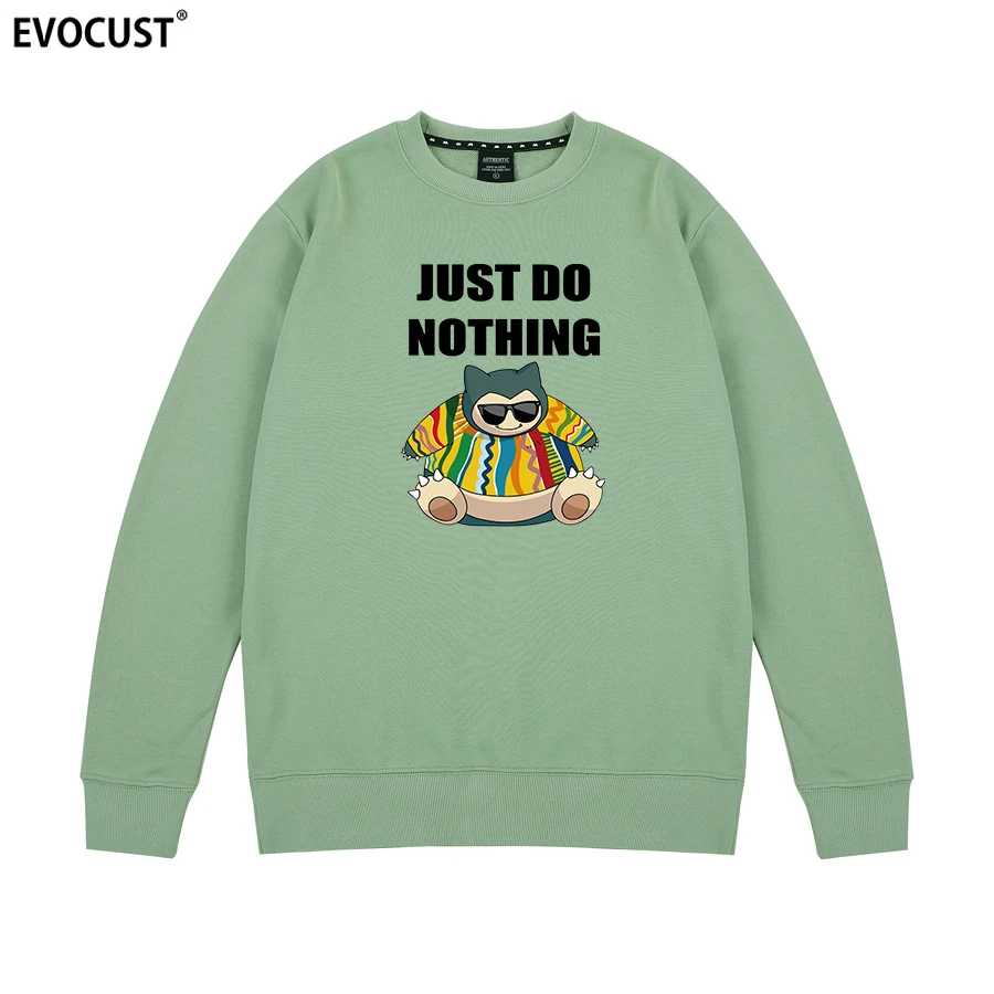 Snorlax do nothing Аниме Забавный мультфильм вапорволн Гавайи креативные Harajuku толстовки