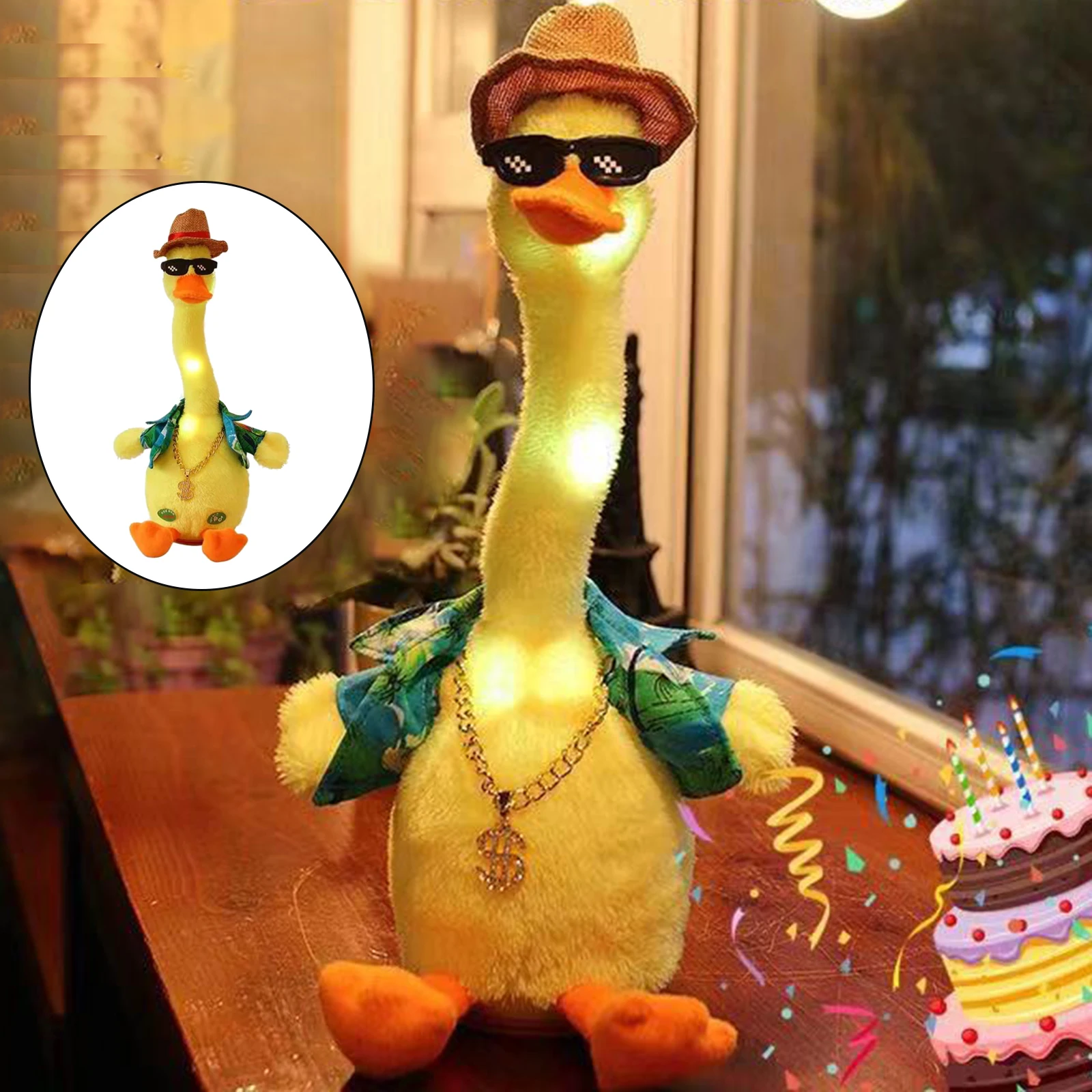 

Lovely Dancing Duck Plush Toy Shake Swing Singing Talking Duck 120 Songs
