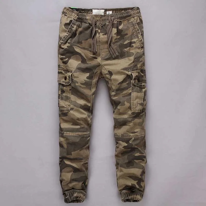 Брюки-карго мужские камуфляжные модные повседневные хлопковые свободные