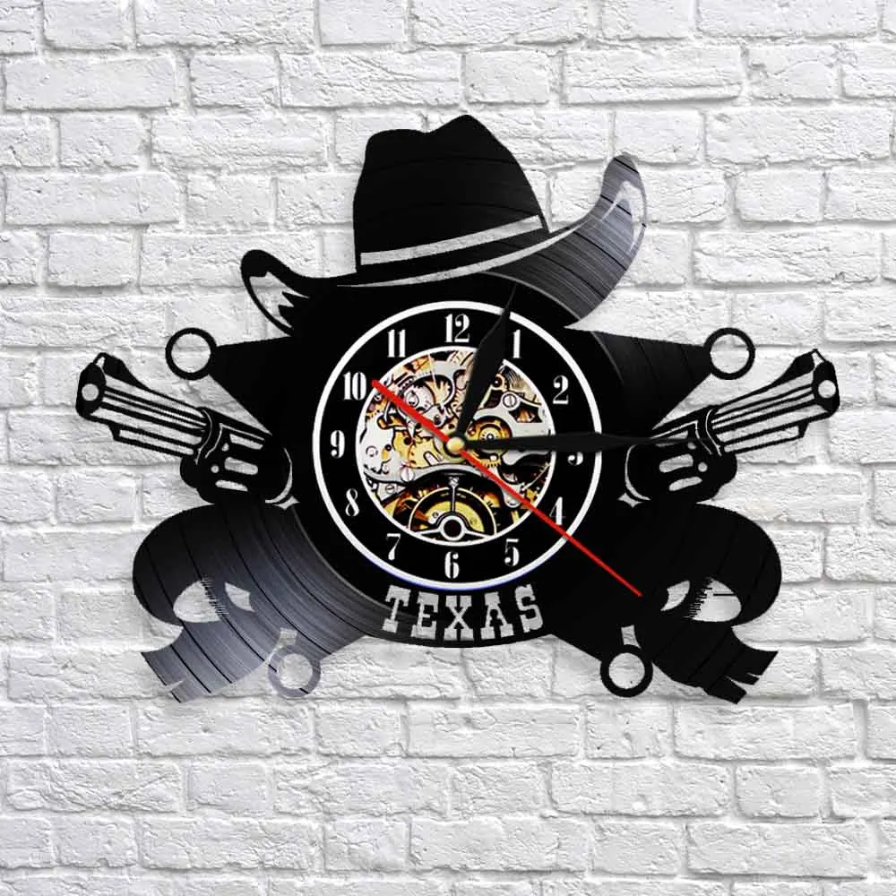 Техасские ковбойские настенные часы с изображением ковбойской шляпы символа