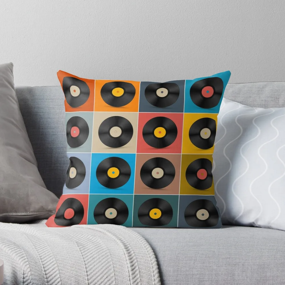 

Album,Vinyl Record,Music Poster Throw Pillow Cushion Cover Polyester Throw Pillows Case On Sofa Home Living Room Car Seat Decor