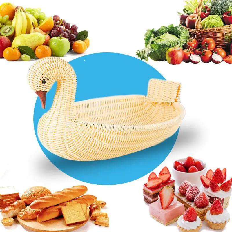 Экологичная плетеная корзина для хранения имитация ротанга тканая в форме