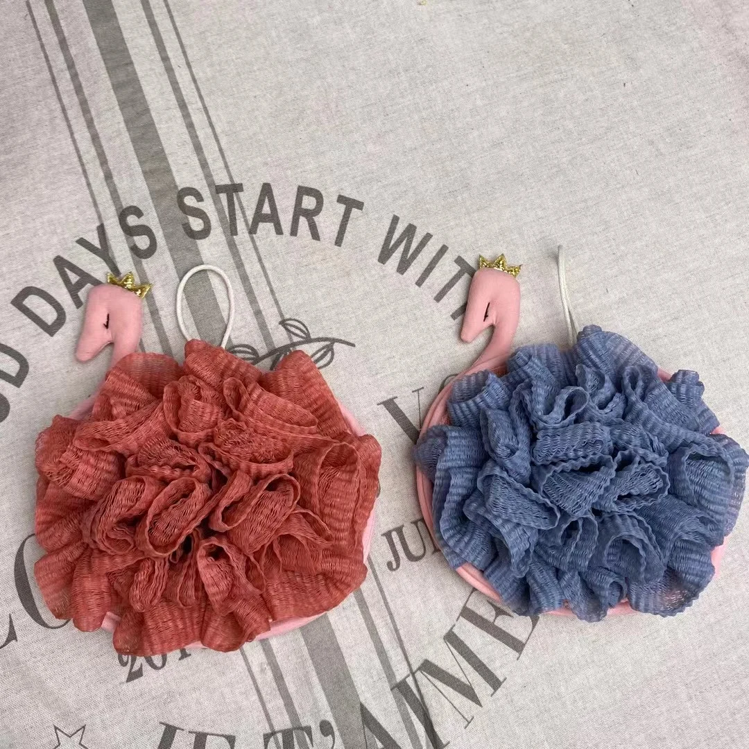 

Swan-Shape Infant Shower Sponge Cotton Rubbing Body Wash Towel Bath Ball Bath Product Bath Care