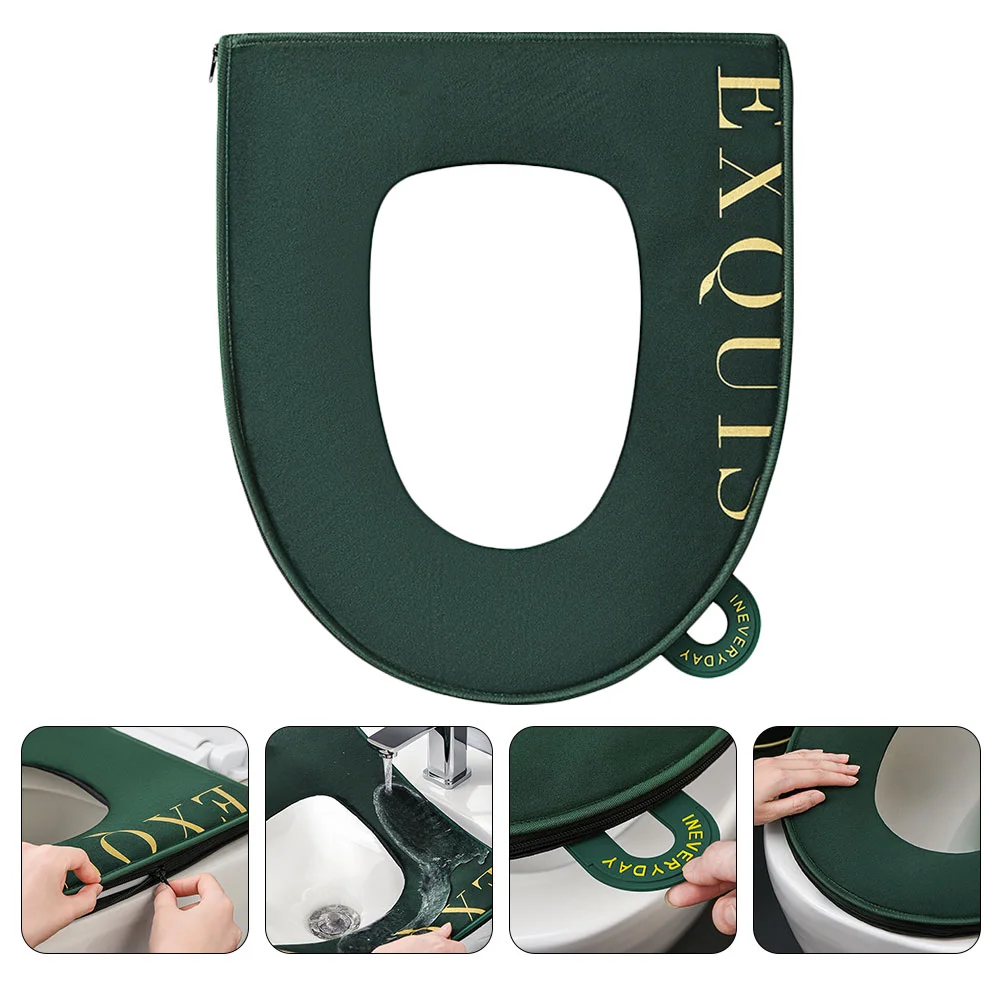 

1Pc Home Toilet Pad Creative Toilet Mat Home Closestool Cushion Dark Green