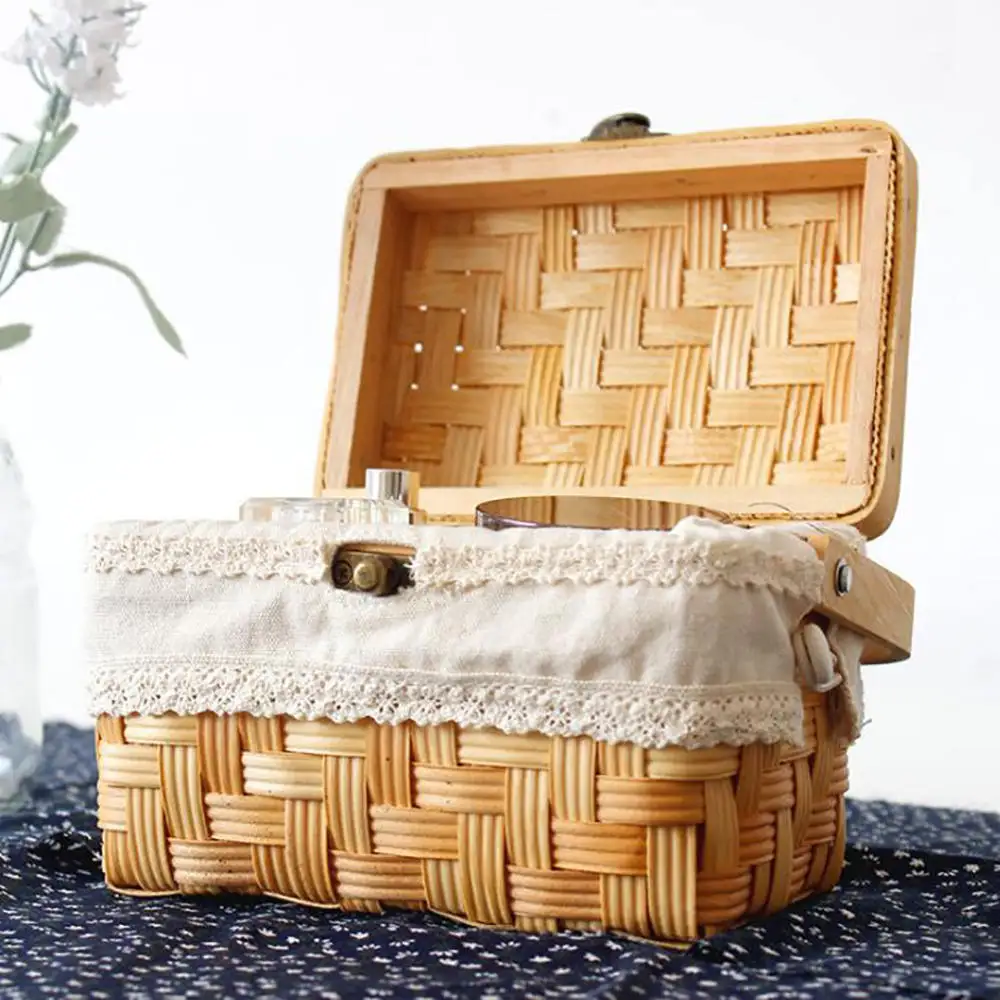 Тканая корзина для хранения плетеная дома органайзер ванной комнаты лоза