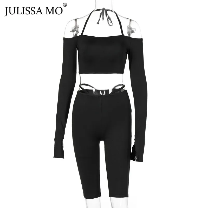Женский комплект из 2 х предметов JULISSA MO укороченный топ с открытыми плечами и