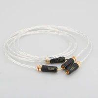 pair occ silver plated rca interconnect cable stereo hi fi audio analogue lead rca to rca audio cable phono rca hifi for cdamp