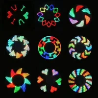 kinetic gyroscope for children abs luminous led light fidget spinner hand top spinners glow in dark edc stress relief toys