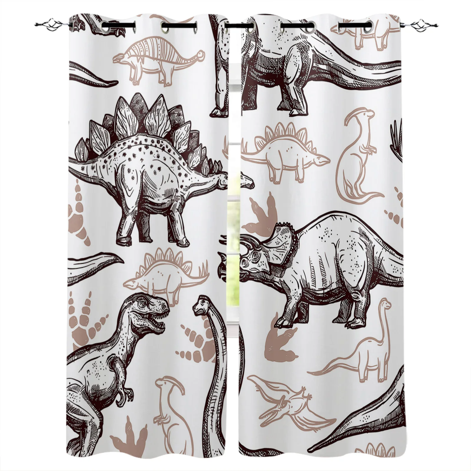 Светонепроницаемые шторы с мультяшным динозавром для спальни гостиной