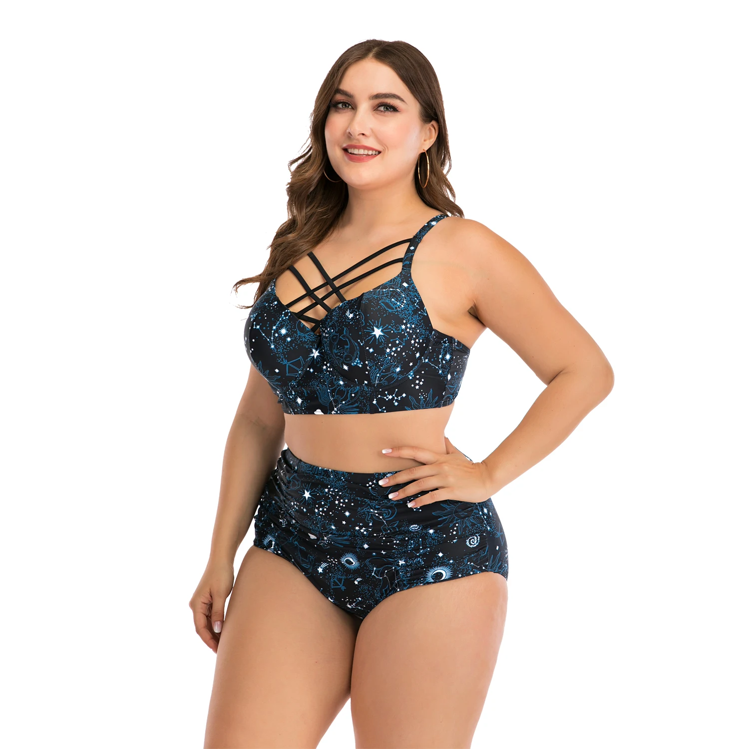 Женское бикини с принтом модель 2020 большого размера Женский раздельный