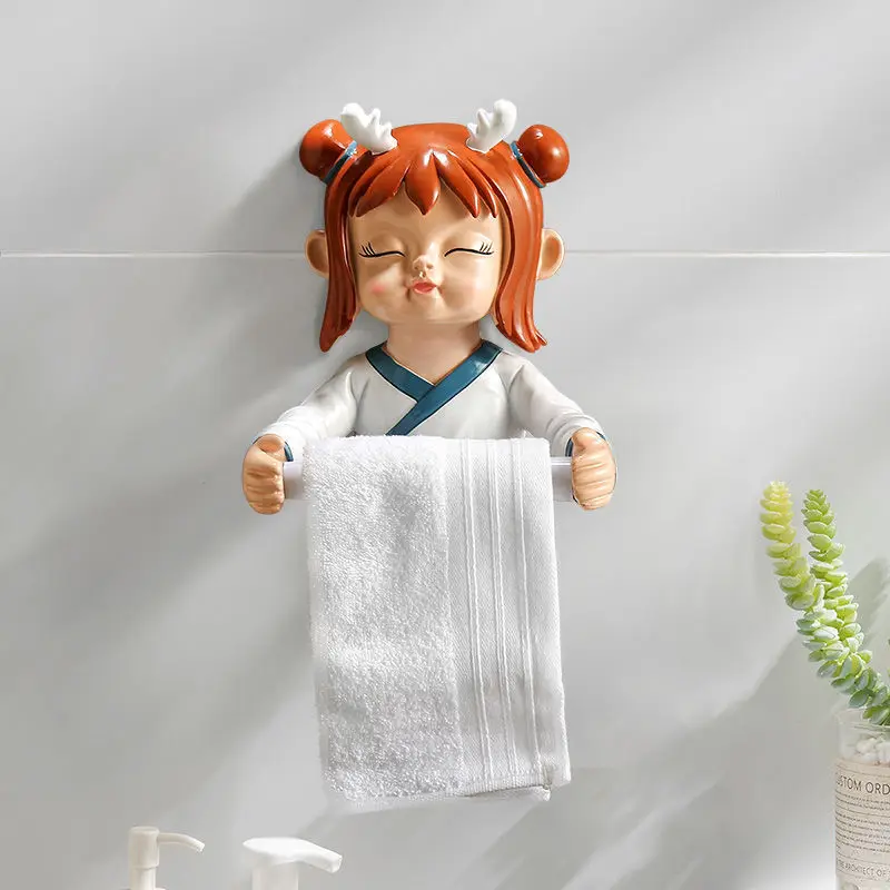 

Home Resin Cartoon Toilet Paper Holder Rack Waterproof Wall-Mounted Toilet Tissue Box Roll Paper Storage Box Bathroom Hardware