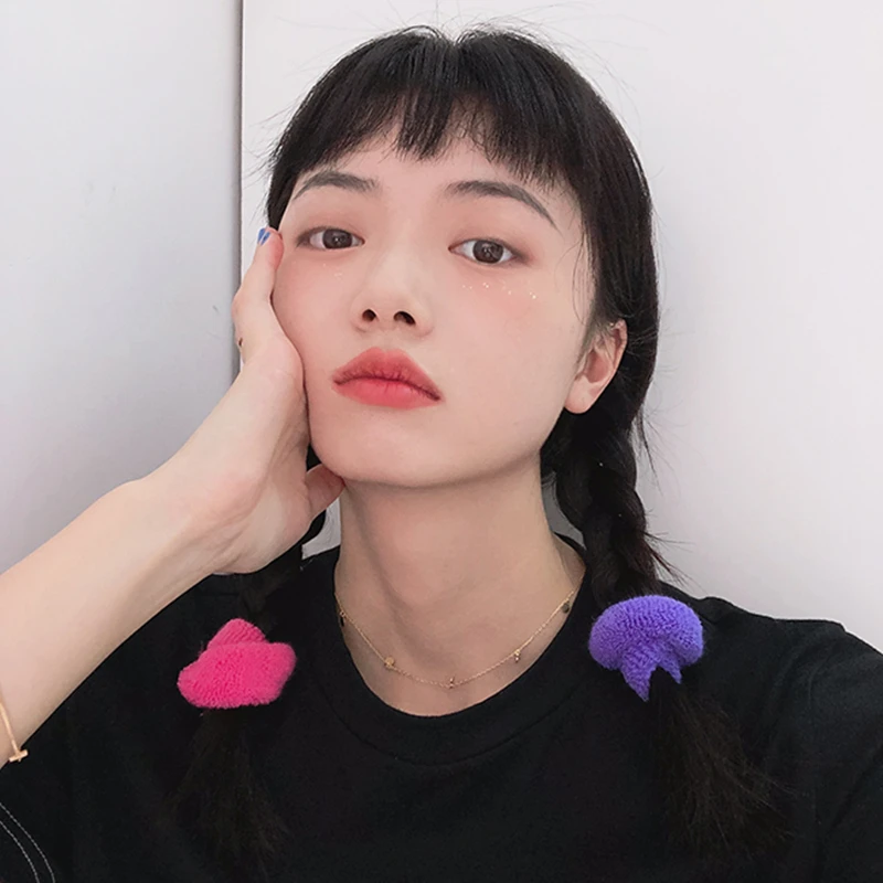 HZ 2019 новый корейский конфетных оттенков простая плюшевая повязка для волос лента