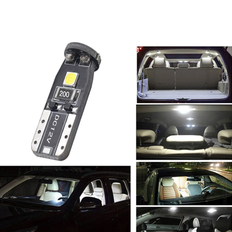10 шт. T10 3 SMD 3030 светодиодный автомобильные Габаритные фонари W5W 194 168 192 3SMD светодиодный Двери Автомобиля светильник лампа для чтения купола лампочки Canbus без ошибок