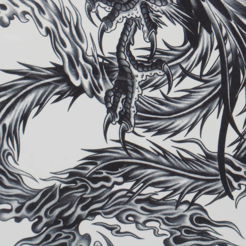 3D переводная наклейка искусство тела стикер черный дракон одноразовая Съемная