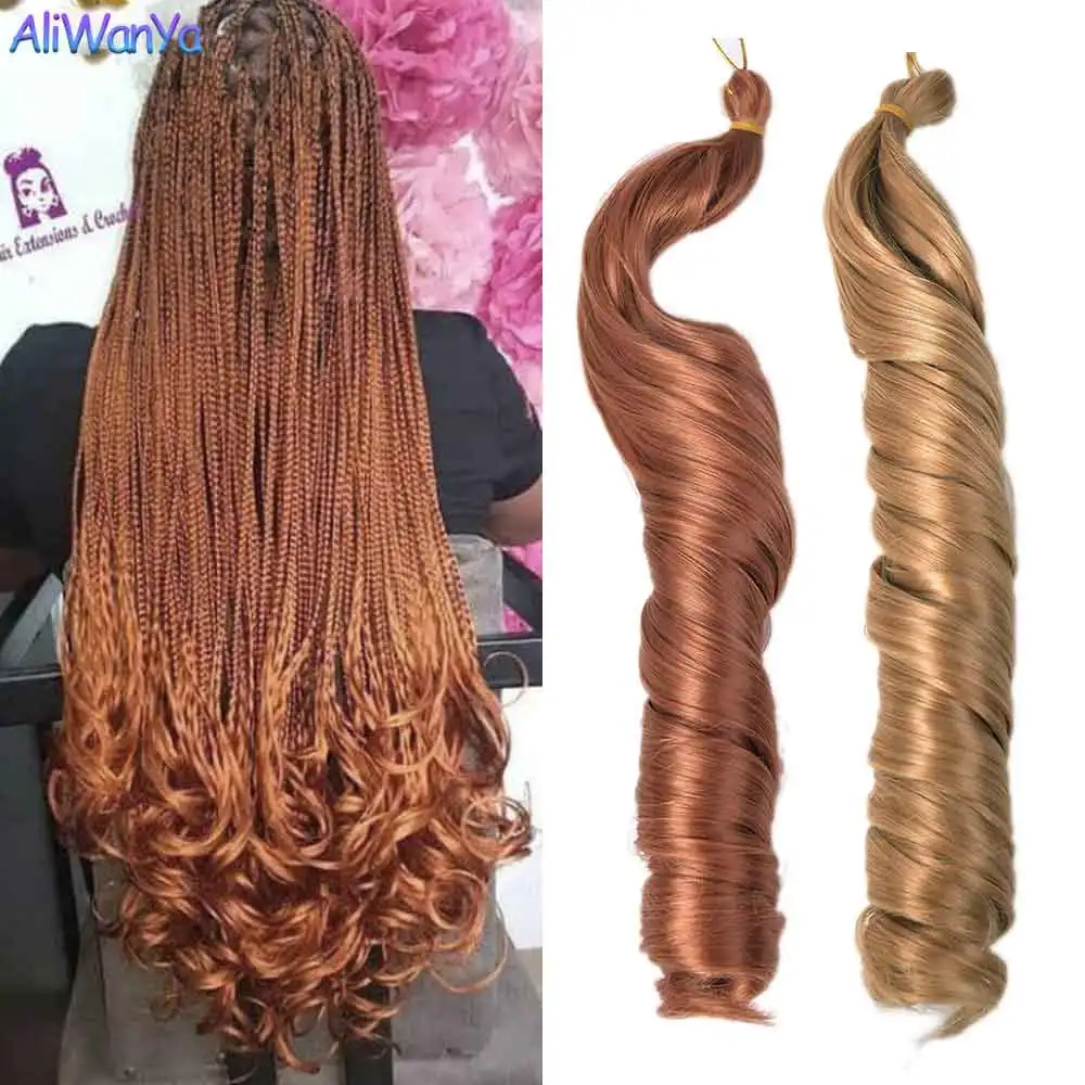 

22inch Spiral Curls Synthetic Hair Loose Wave Crochet Braids Hair Pre Stretched Braiding Hair For Women Ombre French Curl Braids
