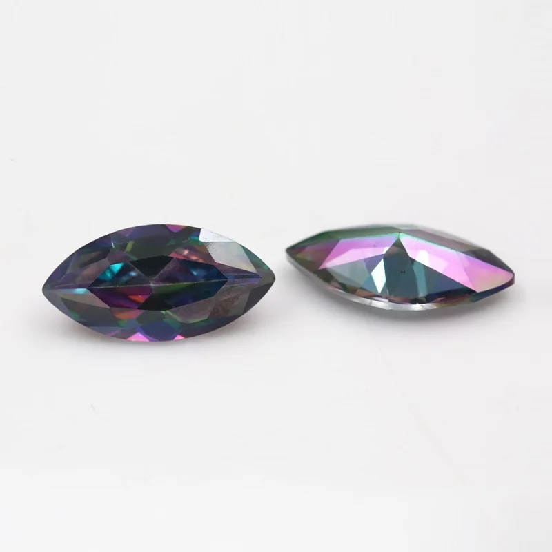 

Size 3x6mm~10x20mm Marquise Shape Plating Color Cubic Zirconia Stone Loose Multiolor CZ Synthetic Gemstone for Jewelry Making