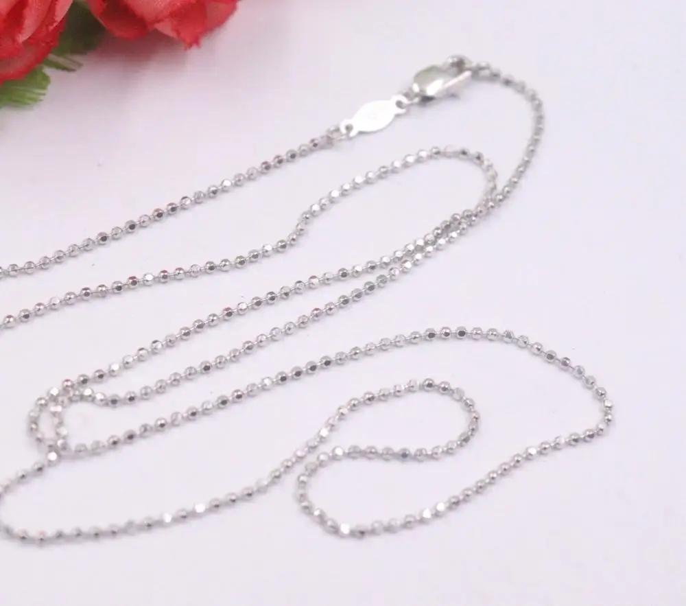 Новое ожерелье из чистой платины 950 с цепочкой бисера 1 мм 17 71 дюйма L Pt950|Ожерелья| |