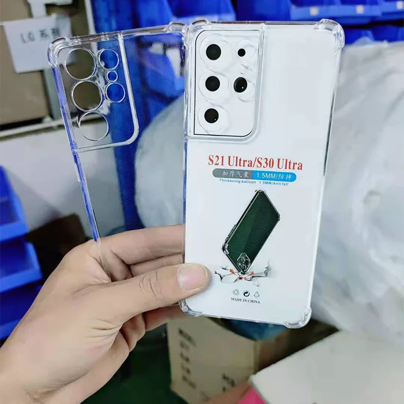 

20pcs Silicone Clear Phone Case For Samsung Galaxy S21 S20 FE Note 20 Ultra S10 S9 S8 10 Plus A52 A51 A71 A12 Shockproof Cover