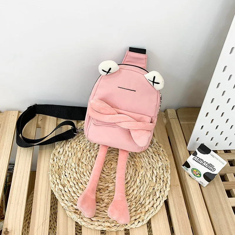 

Personality girl small bag tide cartoon cute frog bag casual messenger bag chest bag Unisex shoulder Crossbody bag Women Bag