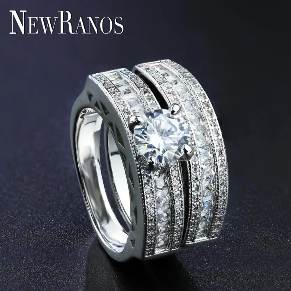 Newranos 2 шт./компл. кольцо для влюбленных Bijoux Femme свадебное золото цвета пара