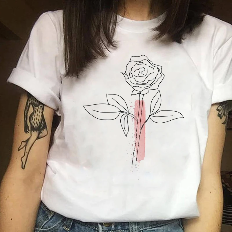 

Beautiful Geometry Print T Shirt Women 90s Graphic T-shirt Harajuku Tops Tee Cute Short Sleeve Animal 2021 Casual Female Tshirts