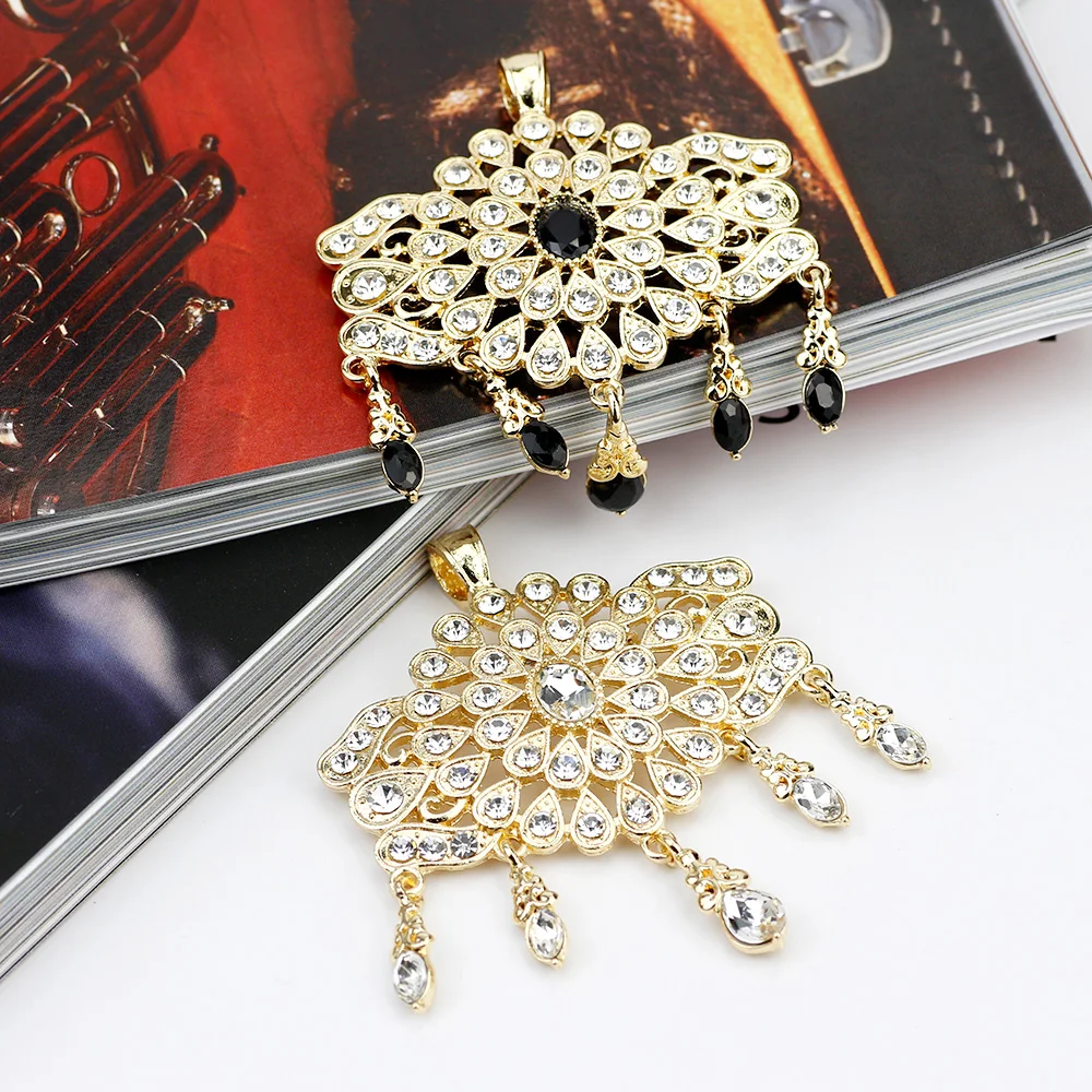 SUNSPICEMS полный стразы серый кристалл цветок брошь булавки Богемия Этнические