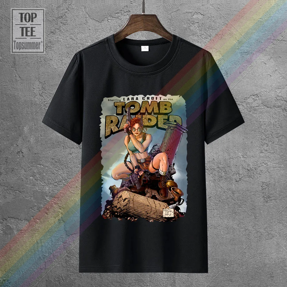 

Rare Top Cow Comic Tomb Raider Lara Croft T Shirt Vintage Size S 3Xl Casual Short Sleeve Tshirt Novelty