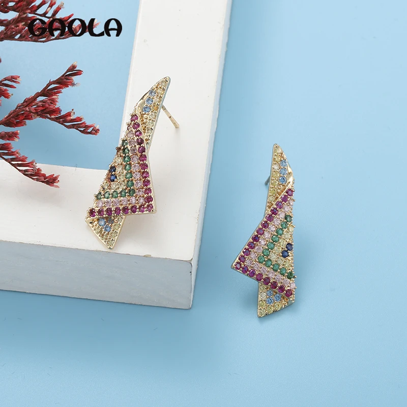 

Цветные усовершенствованные модельные серьги для банкета, модные дизайнерские ювелирные изделия ручной работы для женщин, серьги с плотно ...